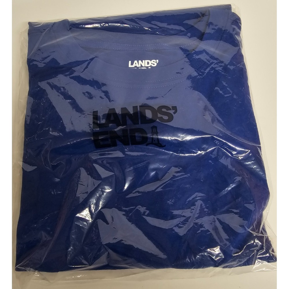 Lands End cobalt blue essential short sleeve tee tshirt kids XL 18-20